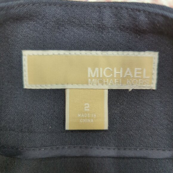 Michael Kors size 2 Navy Blue Womens snap button straight skirt size New - Picture 4 of 8